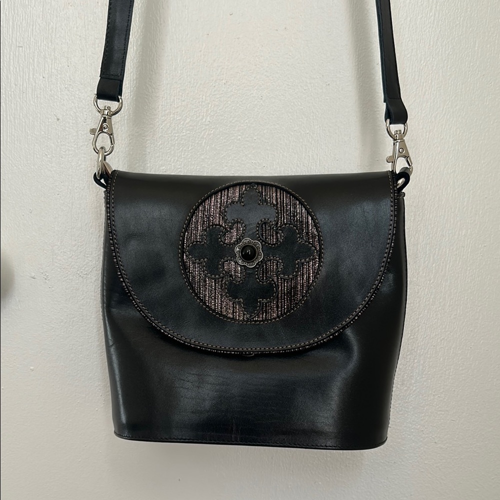 Black Leather Crossbody Bag